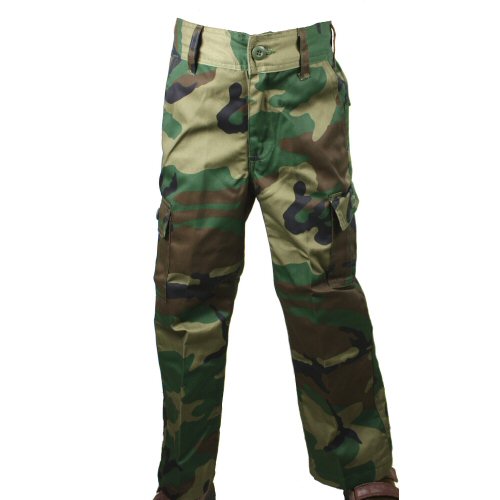 Kids Woodland Camo Combat Trousers