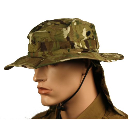 Original British Tactical Camo Hat MTP Boonie Cap with Neck Flap Summer Hat