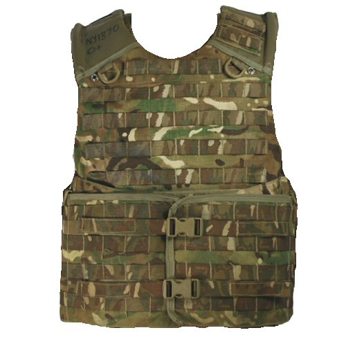 British Army Osprey MTP Molle Vest Plate Carrier with Ops Panel Size XL Plus 