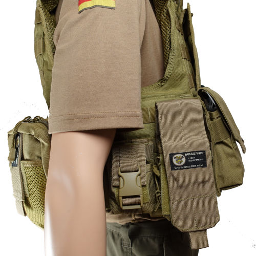 Bulle Tan MOLLE Webbing Tactical Small Radio Pouch Open Top 